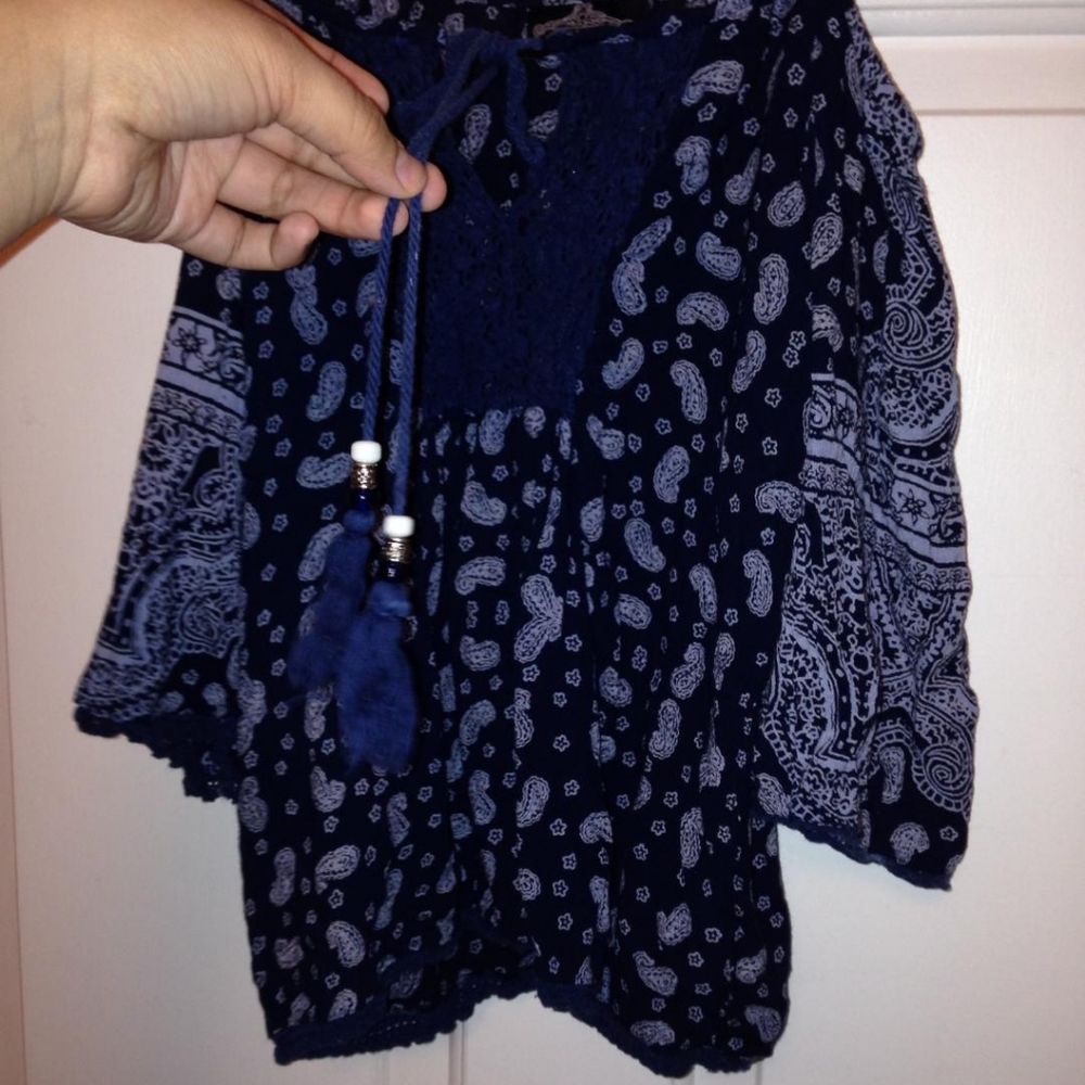 Blue boho blouse - Picture 4 of 6